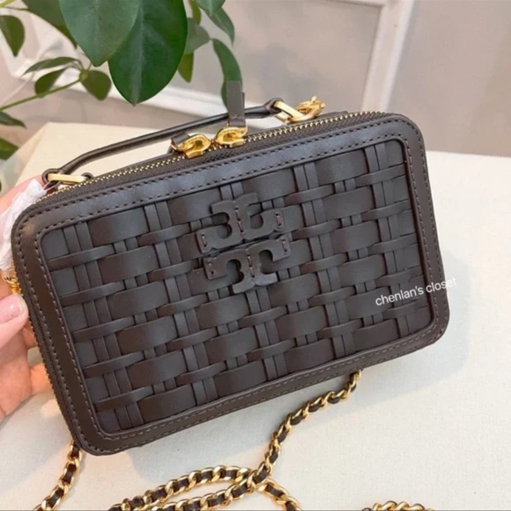 🔥 NeW! $498 Tory Burch Britten Woven Small Top handle Case - Picture 3 of 12